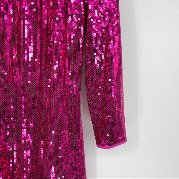 Tadashi Shoji SHO Taylor Sequin Open Back Mini Dress Pink - Picture 4 of 9